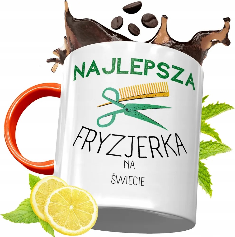 Narancssárga Bögre Fodrásznak Fodrász Ajándék fényképes nyomtatással