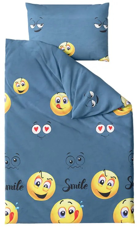 Mikroszálas ágyneműhuzat EMOJI KINYÚJTOTT nyelvvel szürke Ágyneműhuzat mérete: 2 db 70 x 90 cm | 200 x 220 cm