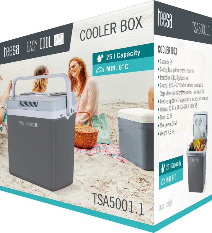Hordozható hűtőláda fűtési funkció, eco, 25L