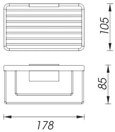 NIMCO Ki 14015-26 - KIBO fali zuhanypolc, fényes króm