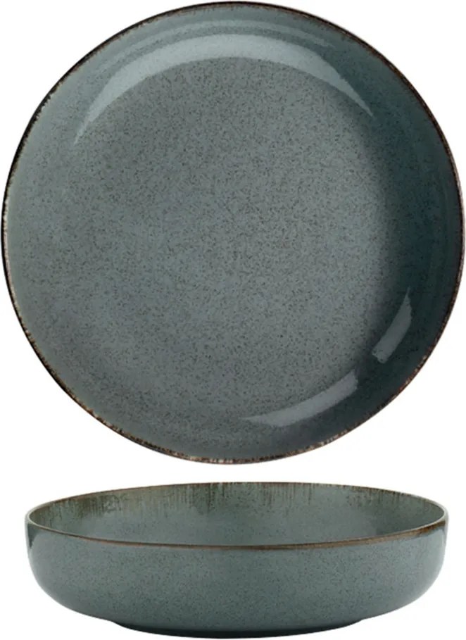 Tányérkészlet porcelán, kék, 24 darabos