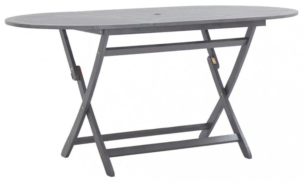 tömör akácfa összecsukható kerti asztal 160 x 85 x 75 cm