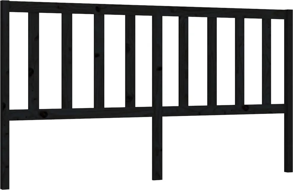 vidaXL fekete tömör fenyőfa ágyfejtámla 206 x 4 x 100 cm