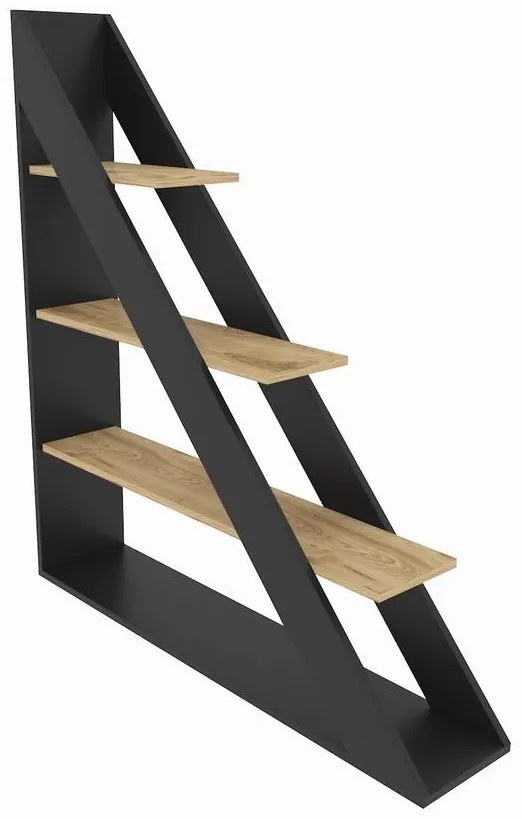 könyvespolc Pisagor - Black, Oak