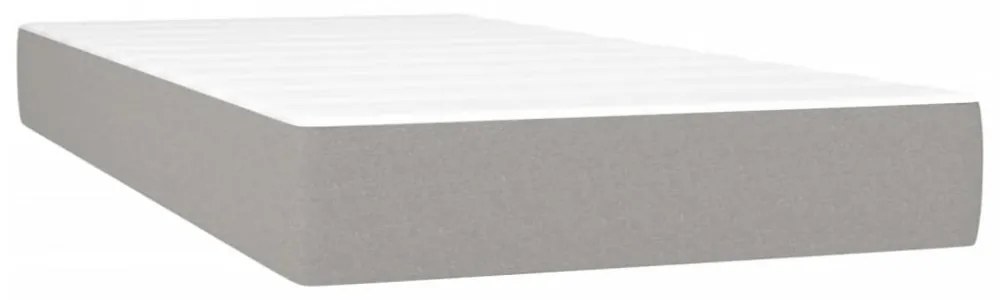 világosszürke szövet rugós és LED-es ágy matraccal 80 x 200 cm