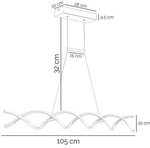 ONLI - LED Csillár zsinóron DNA LED/24W/230V 4000K ezüst