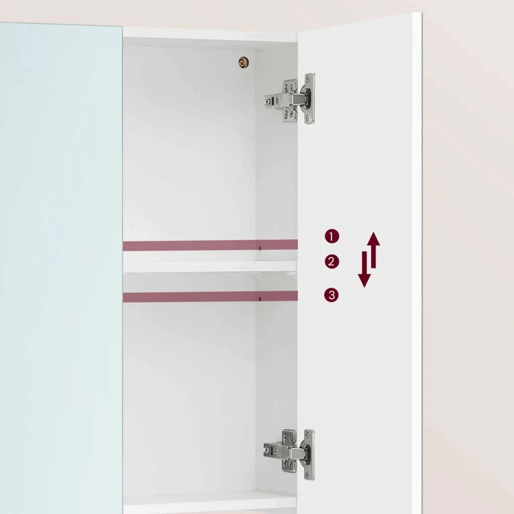 Zrcadlo, mdf, bílá, AZR-E1132 WT