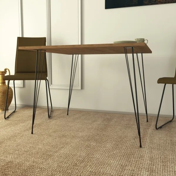 Étkezőasztal SANDALF 75x90 cm barna/fekete