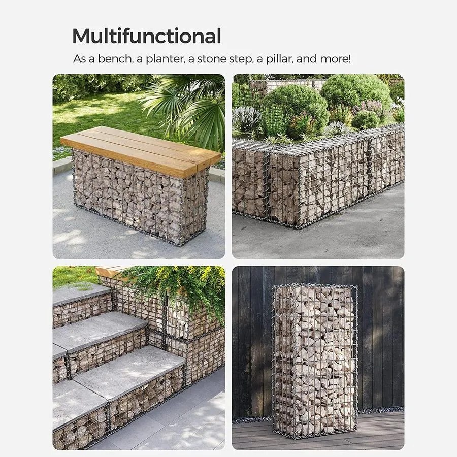 Gabion kosár, fém gabion ketrec 5 x 10 cm-es