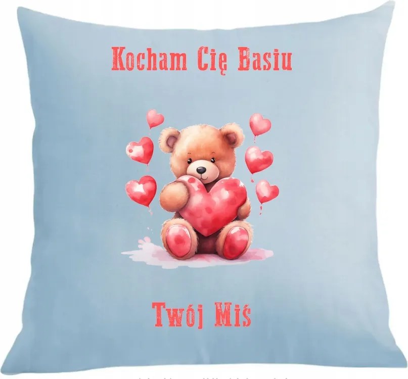 Valentin napi párna párnahuzat Ajándék Szeretlek (Név) A Mackód