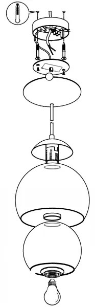Eglo 94592 - Csillár ROCAMAR 1xE27/60W/230V