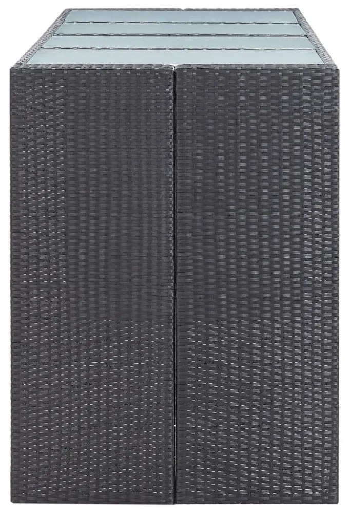 9-részes fekete kültéri polyrattan bárszett