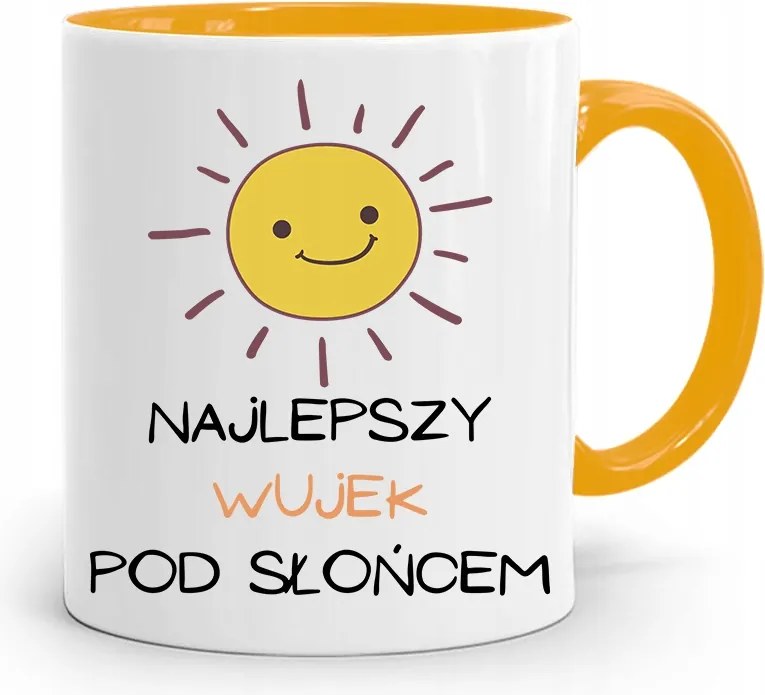 Sárga Bögre Ajándék Bácsi A Legjobb A Nap Alatt fényképes nyomtatással