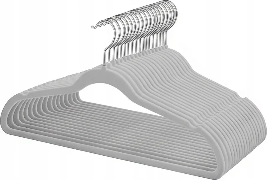 Akasztó x 60 szürke filc bársony forgatható prémium szett