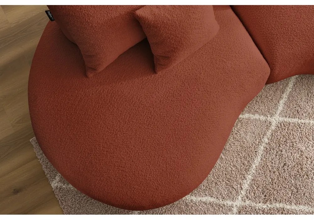 Téglavörös buklé szövet kanapé 260 cm Saint-Germain – Bobochic Paris