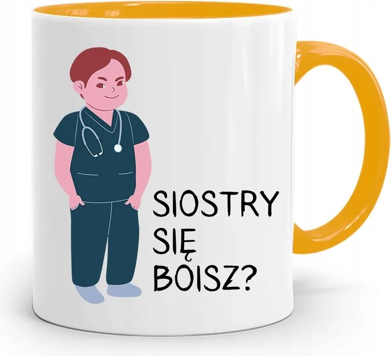 Sárga Bögre Nővér Ápolónő Ajándék Félsz A Nyomtatott Fotótól