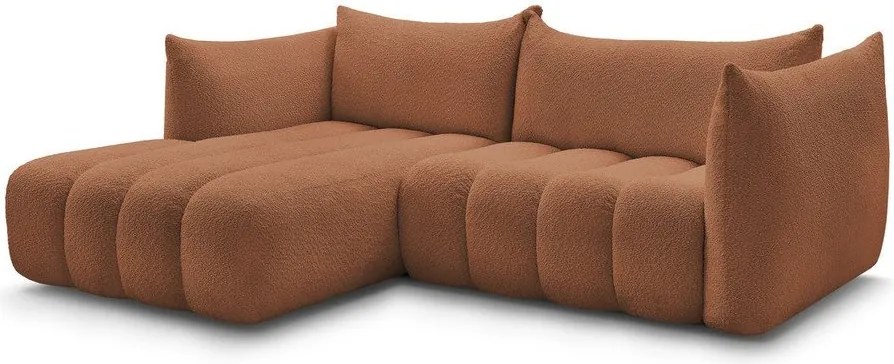 Narancssárga buklé sarokkanapé (bal oldali-heverő résszel) Azra – Bobochic Paris