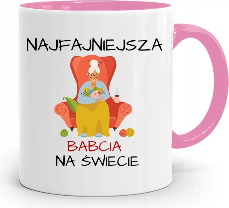 Rózsaszín Bögre Nagymamáknak A Legmenőbb Nagymama fényképes nyomtatással