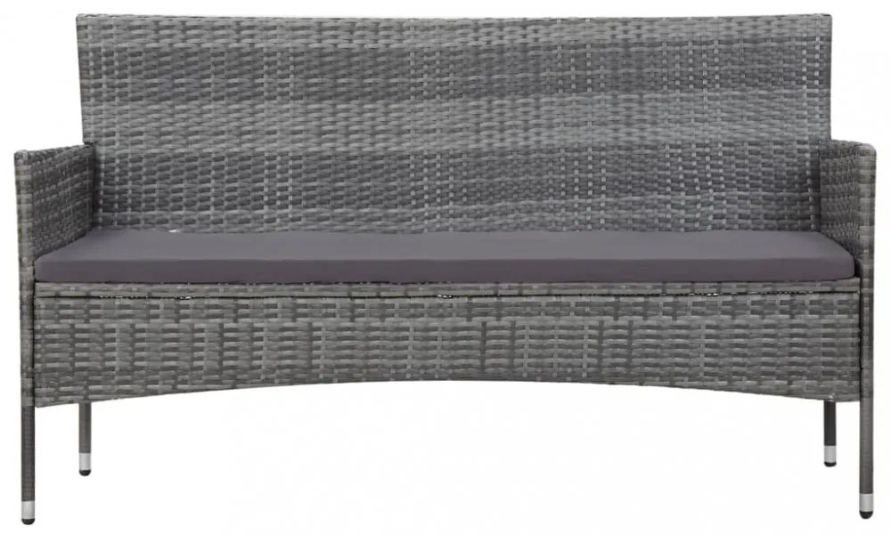 vidaXL 5 részes szürke polyrattan kerti ülőgarnitúra párnákkal