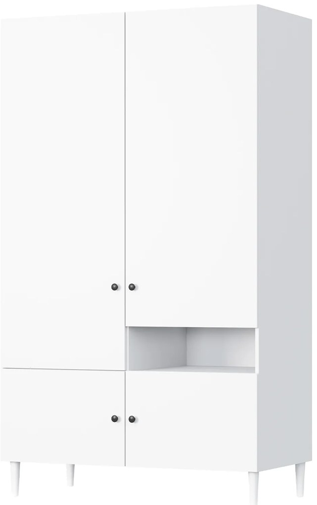 Ruhásszekrény DULLUM 120x205cm, fehér