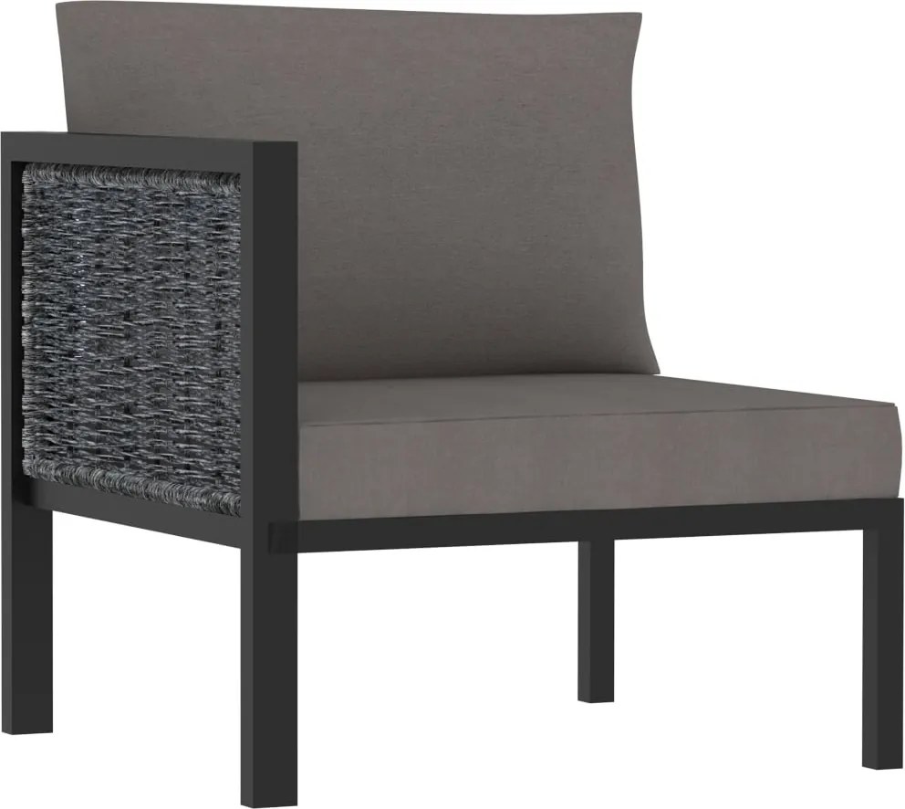 vidaXL antracitszürke polyrattan sarokkanapé-elem jobb oldali karfával