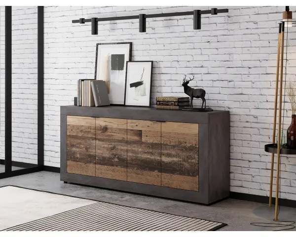 RUNEA komód sötétbarna/antracit