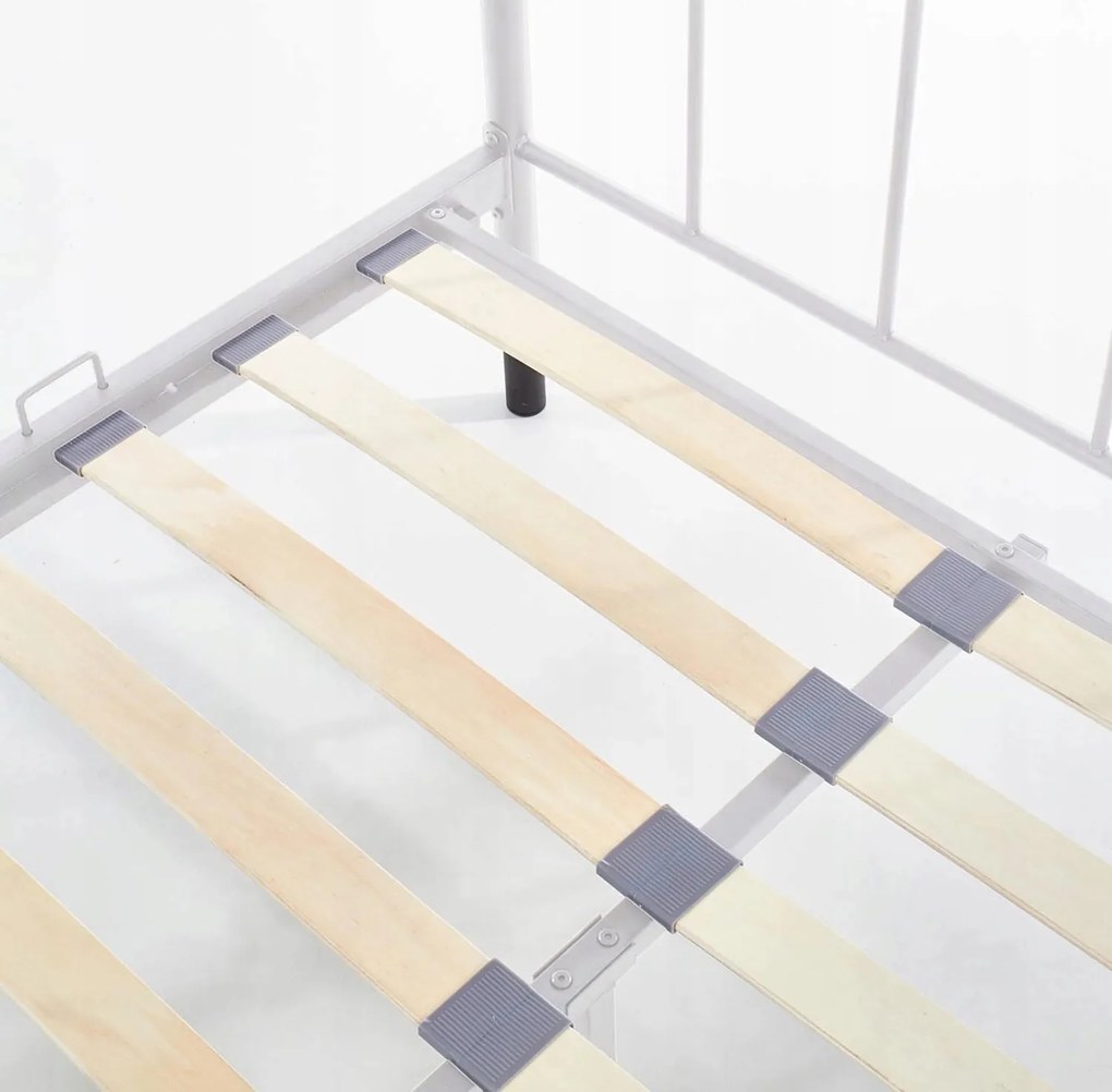 Fém ágy 120x200 cm méretben, fehér színben PABLO