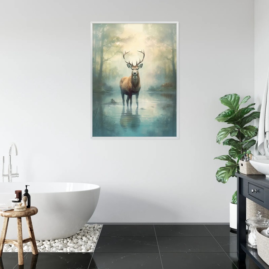 Kecses szarvas poszter - 60x80 cm, Fekete paszpartuval
