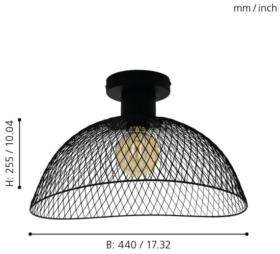 Eglo 43303 - Mennyezeti lámpa POMPEYA 1xE27/60W/230V