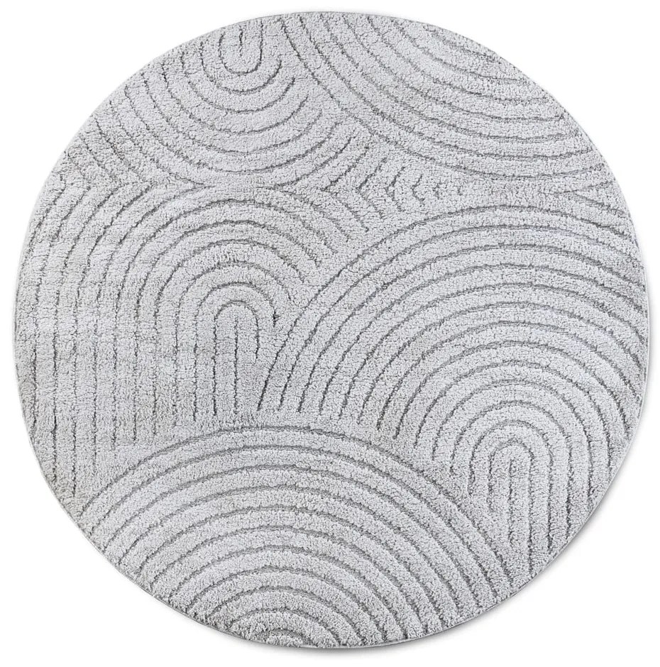 Világosszürke kerek szőnyeg ø 160 cm Panglao New York Light Grey – Elle Decoration