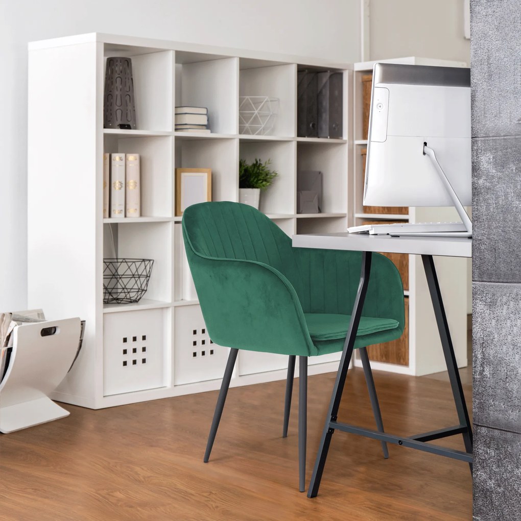 Dizájnos fotel, smaragd Velvet anyag, ZIRKON