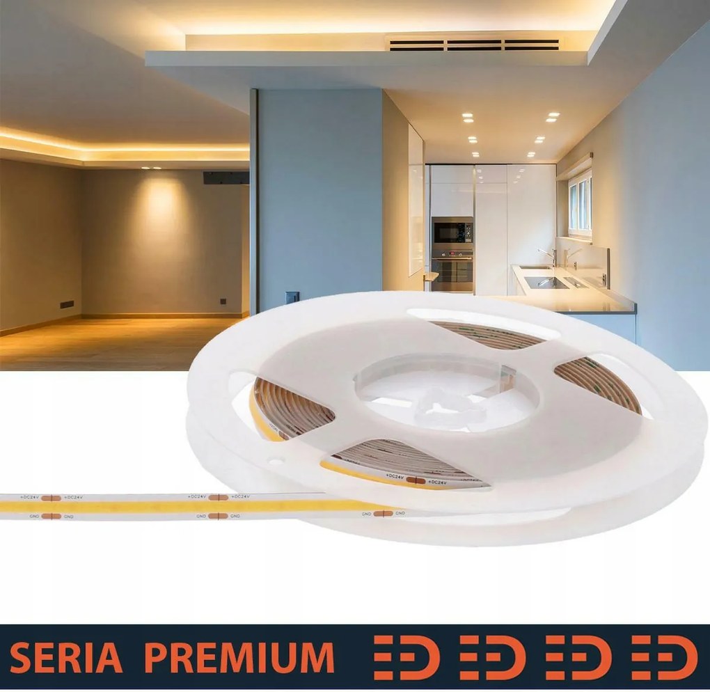 Led szalag CRI90|Meleg fehér|24V |528 LED/m |1400lm/m |1mb|3 év garancia