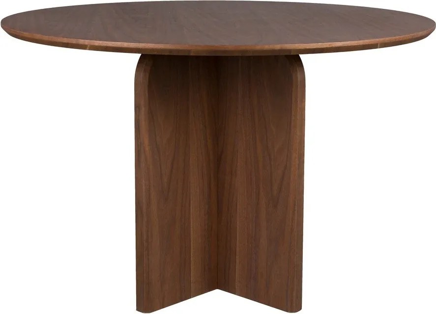 Kerek étkezőasztal diófa dekorral ø 120 cm Laurent – White Label