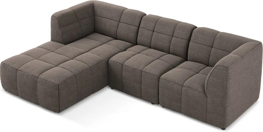 Barna buklé sarokkanapé (bal oldali-heverő résszel) Aloha – Makamii