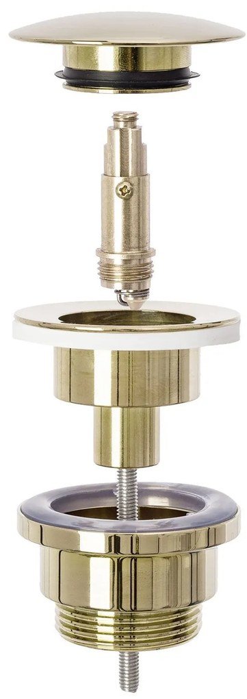 készlet Pultos mosdó Pearl black matt gold edge + Fürdőszobai csaptelep Lungo gold + Dugó gold