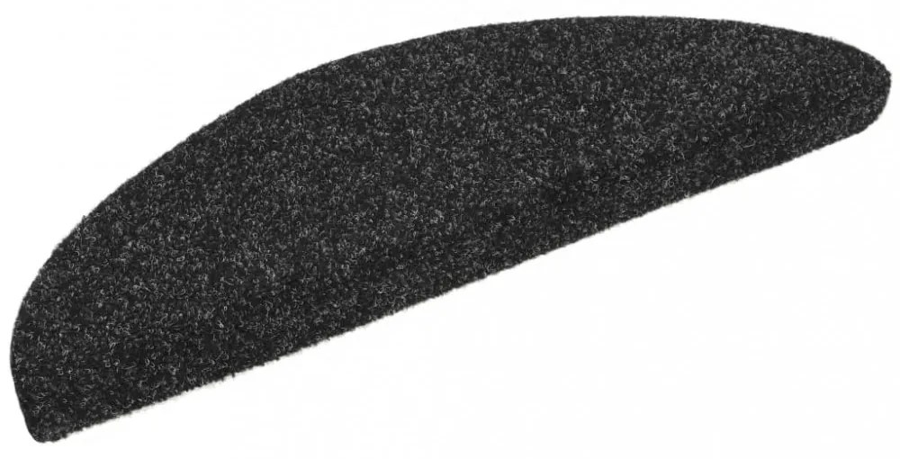 15 db fekete öntapadós lépcsőszőnyeg 56x17x3 cm