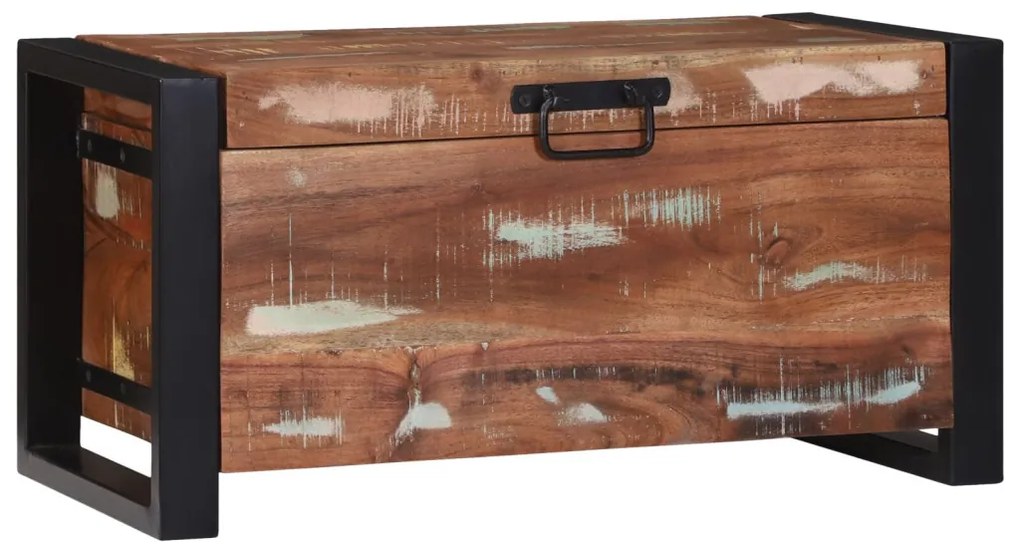 Tároló ládák 60x30x30cm Tömör újrahasznosított fa és fém