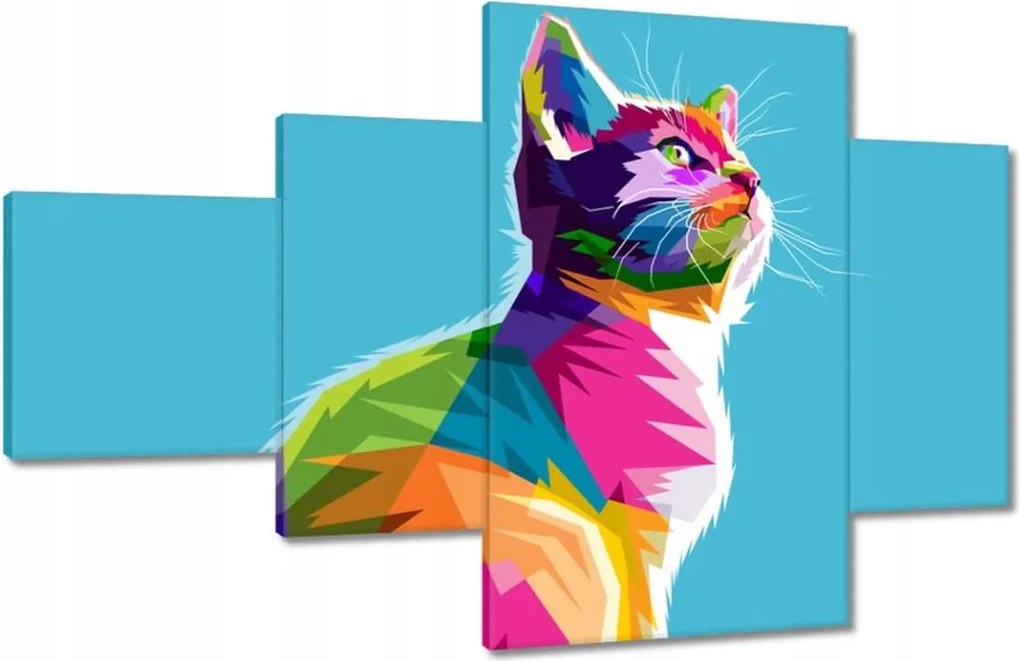 Festmények 130x80 Absztrakt macska