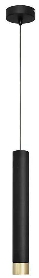 LED Csillár zsinóron TUBA 1xGU10/4,8W/230V fekete/arany