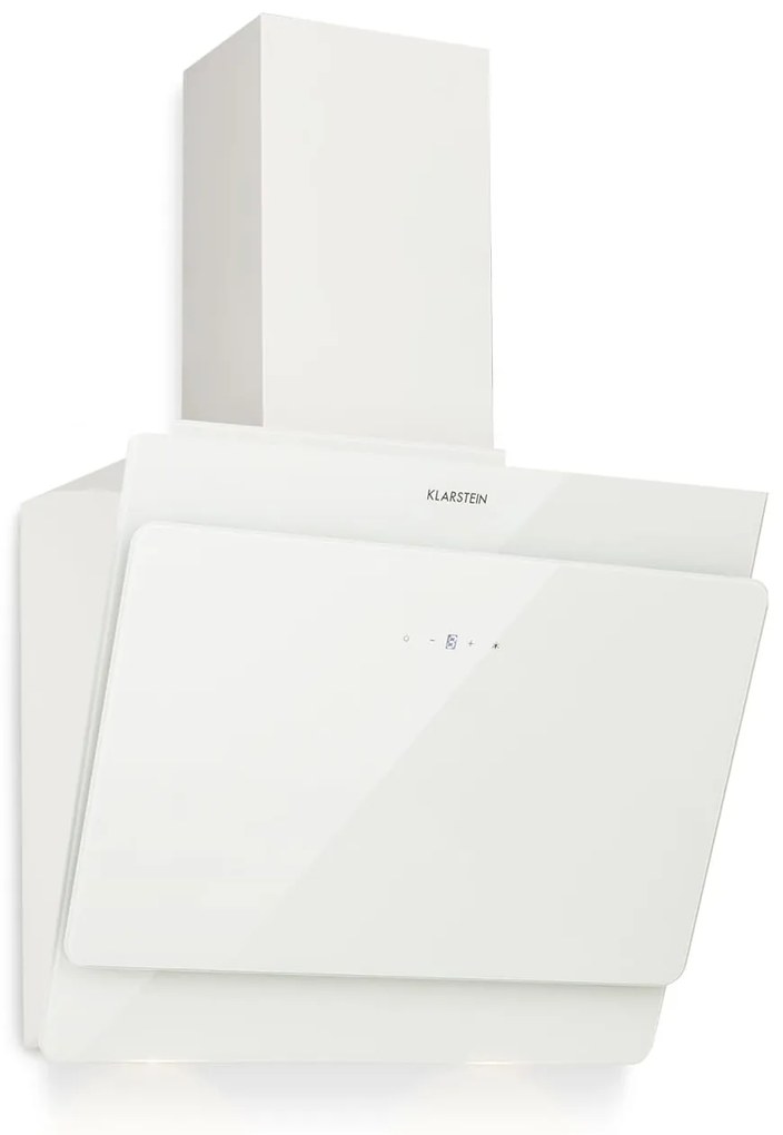 Klarstein Aurica 60, páraelszívó, 60 cm, 610 m³/ó, LED, érintőképernyős, üveg, fehér