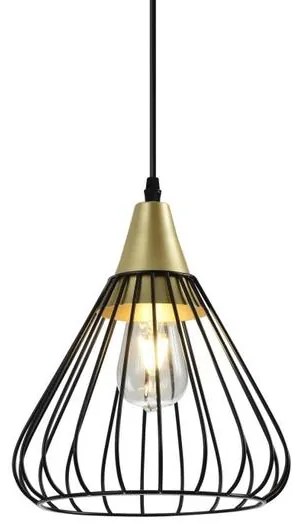 Lámpa Mennyezeti lámpatest TESS,2394,AC220-240V,50/60Hz,1*E27,IP20,átmérő 24cm,egyes,fekete/arany