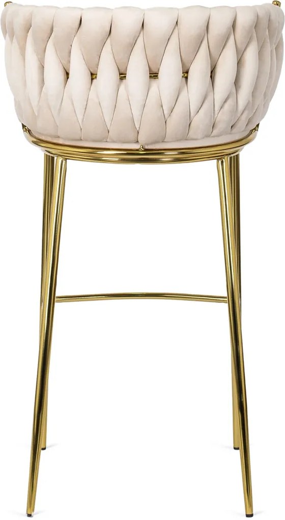 Elegáns Bárszék Bézs Bársony Kárpittal. FLORES 2