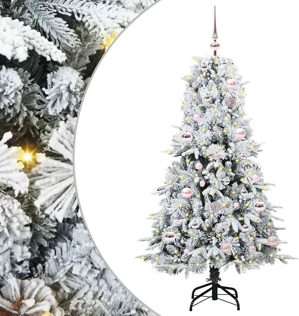 vidaXL Műanyag Hajtogatós Karácsonyfa Fehér 150 cm PE és PVC