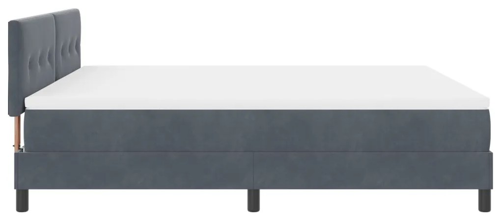 Boxspring Ágy Matraccal Sötétszürke Szuper King Bársony