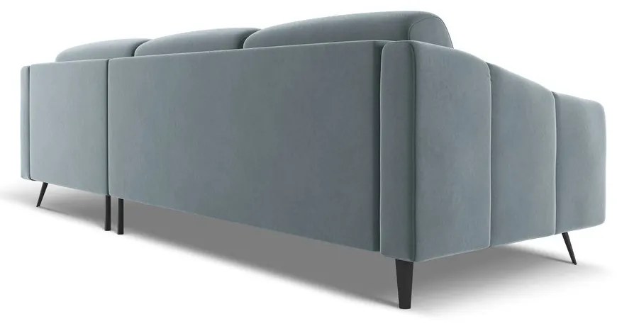 Világoskék bársony sarokkanapé (jobb oldali) Nalu – Makamii