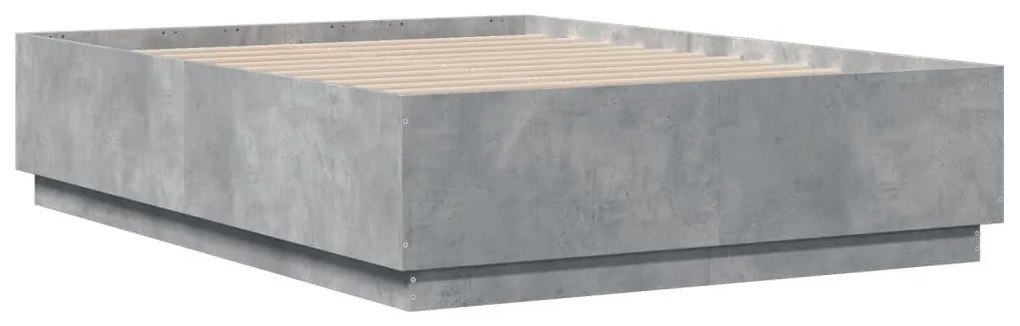betonszürke szerelt fa ágykeret 120 x 190 cm