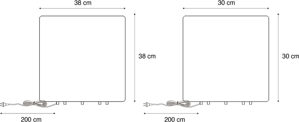 Nura 2 darabos kültéri állólámpa szett, fehér, 30 és 38 cm, négyzet alakú, IP44
