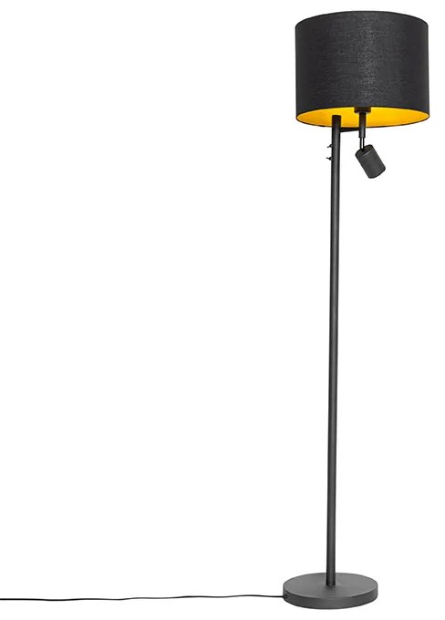 Állólámpa fekete arannyal és olvasólámpával - Jelena