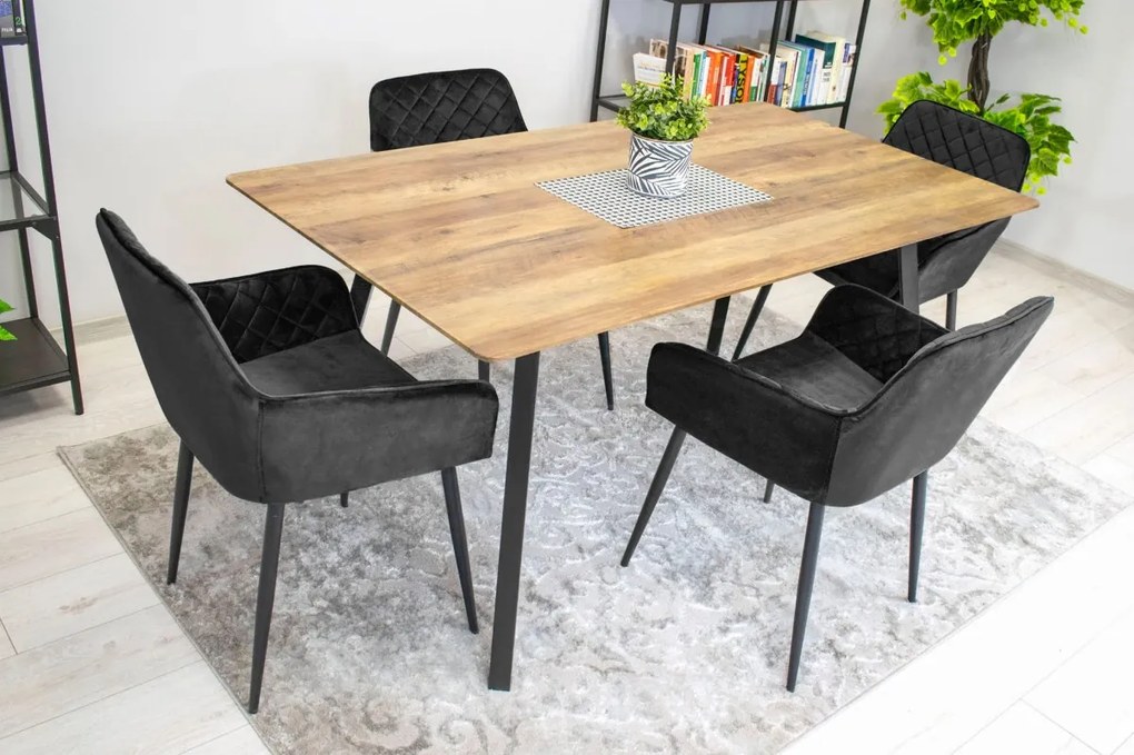 AKCIÓ Fekete bársonyszék NOLA II. minőség