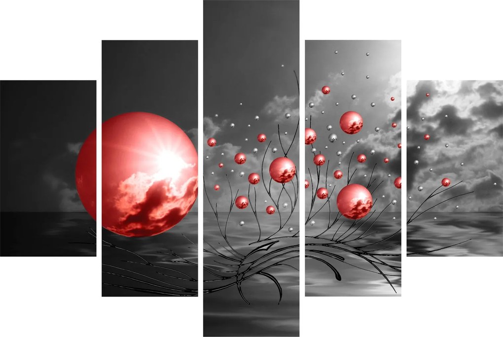 Piros gömbök képe (150x105 cm)